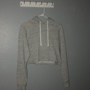 Grey acid wash cropped hoodie! 🤩